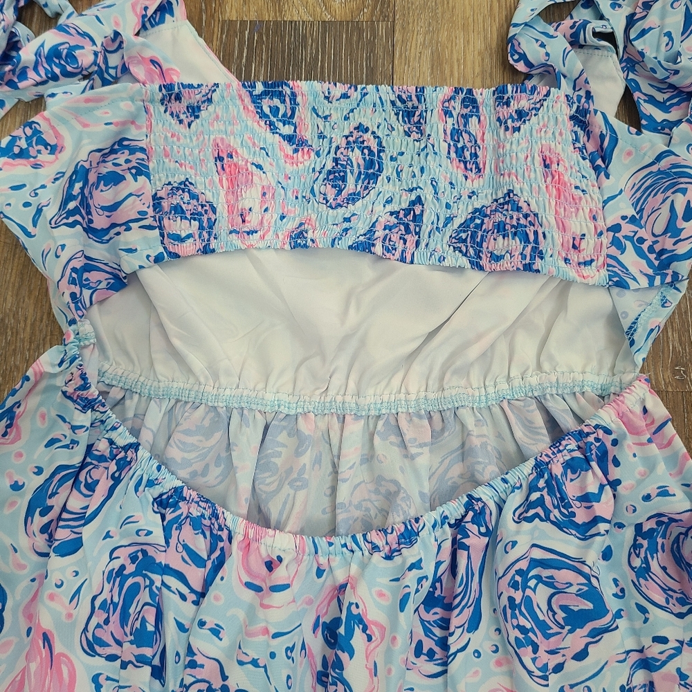 Simply Southern Oyster Print Mini Dress NWT Size Large - Picture 5 of 9